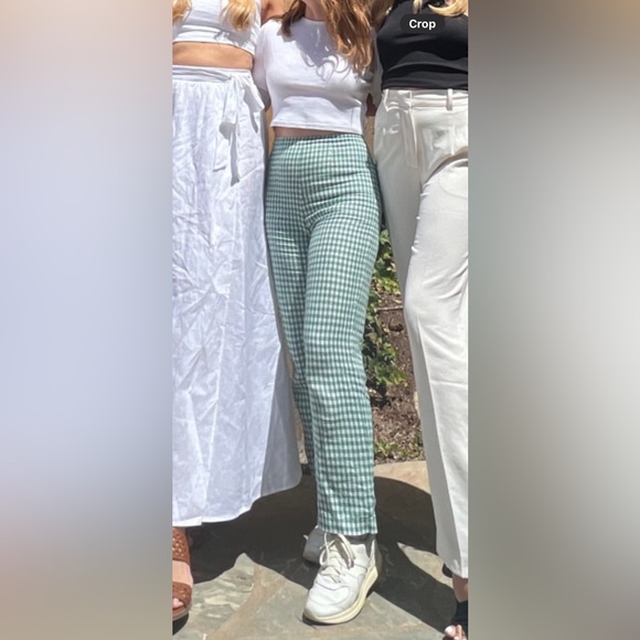 Reformation Green Gingham Linen Pants - Picture 11 of 11